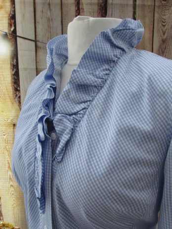 Bluse KR Größe 44 in Blau| Weiß