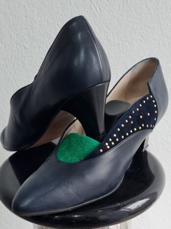 Schuhe „Glück“ Größe 38,5 in Dunkelblau/Leder