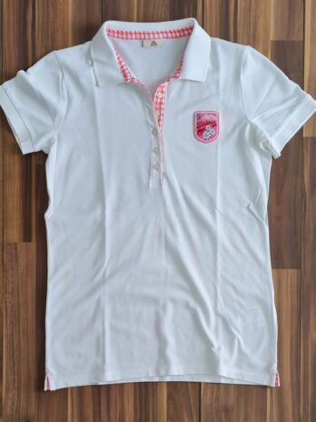 Poloshirt „Steiner 1888“ M in Weiß/Pink