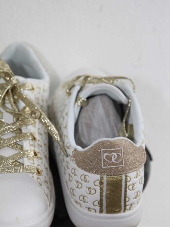 Sneaker „Cafe Cost“ 39 in Weiß|Gold