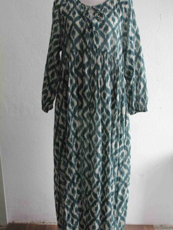 Kleid „Oysho“ 40 in Grün|Beige gemustert