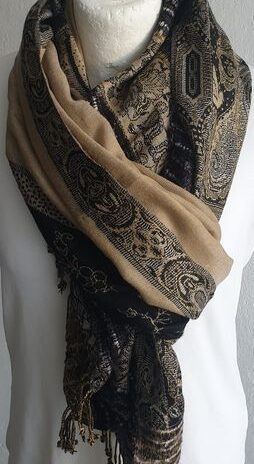 Pashmina “ Jones “ in Braun/Beige gemustert