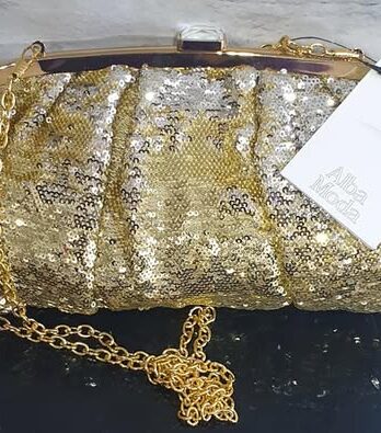 Balltasche “ Alba Moda “ in Gold/Pailletten NEU! Maße Breite ca 32cm Höhe ca 16cm