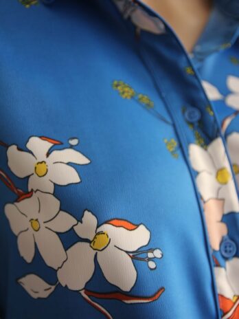 Bluse „Jakes“ 36 in Blau Floral