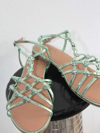 Sandalen „SI Barcelona“Größe 40 in Mint|Metallic NEU!