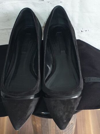 Ballerinas “ Hugo Boss “ Größe 40 in Schwarz/Leder mit Schuhsack