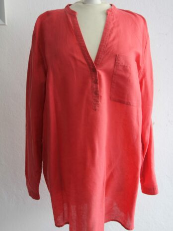 Bluse „Esprit“ 44 in Hummerrot 60%Leinen 40% Baumwolle