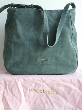 Ledertasche „Coccinelle“ Br. 37cm Hö. 30cm in Petrol NEU!