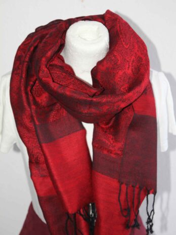 Pashmina „No Name“ in Rot|Schwarz