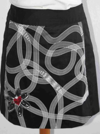 Rock „Desigual“ 38 in Schwarz|Weiß|Rot