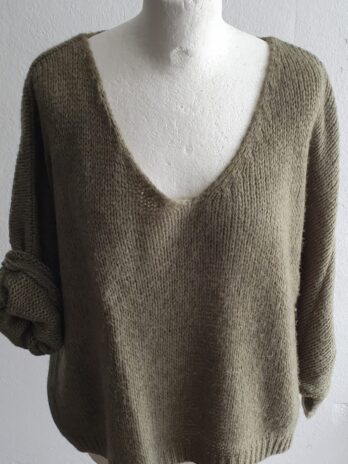 Grobstrickpullover “ Made in Italy “ Größe 40 in Khaki