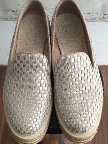 Loafers “ Bleifrei “ Größe 40 in Silber/Grau/Leder