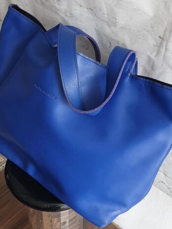 Shopper “ Ruth Moser “ in Royalblau/Leder Maße Breite ca 52cm Höhe ca 32cm