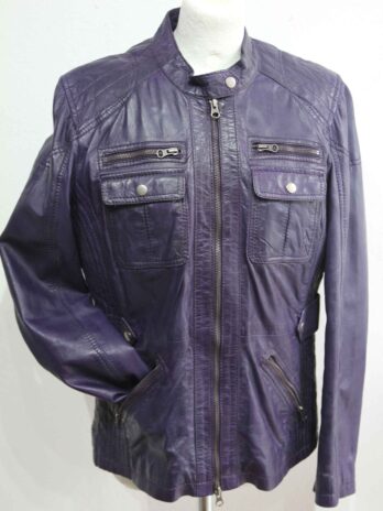 Lederjacke „Jones“ 42 in Lila