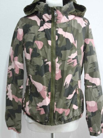 Jacke „S.Oliver“ M in Oliv|Rosa Camouflage