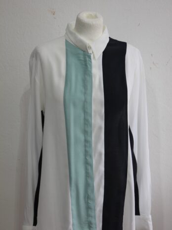 Bluse „Jones“ 42 in Weiß|Blau|Mint