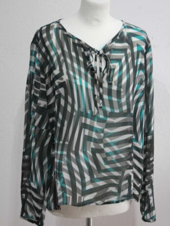 Bluse „Jones“ 38 in Petrol|Grau