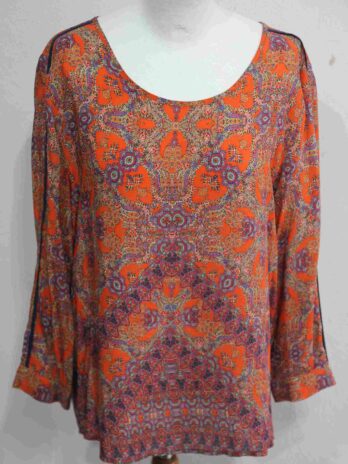 Bluse „Jones“ 38 in Orange gemustert