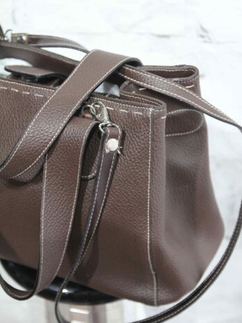 Tasche „Made in Italy“ Br. 35cm Hö. 24cm in Dunkelbraun Leder