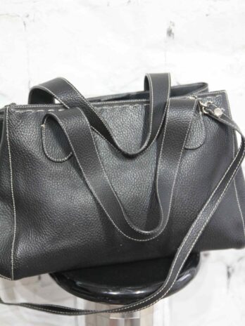 Tasche „Made in Italy“ Br. 35cm Hö. 24cm in Schwarz Leder