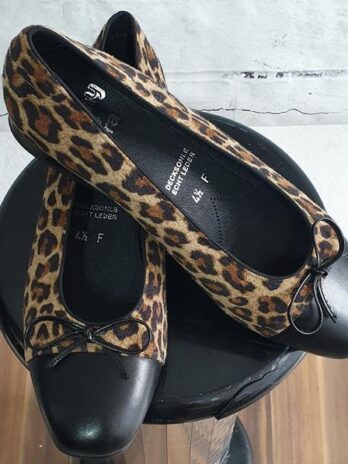 Ballerinas “ ARA “ Größe 37,5 in Schwarz/Animalprint/Leder NEU!