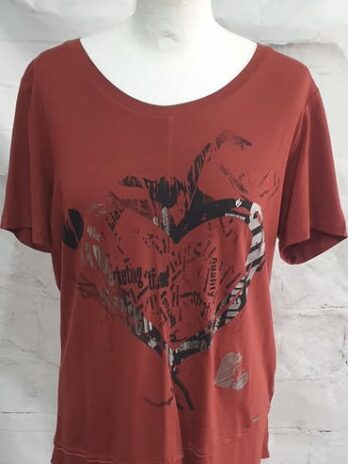 Shirt “ Jones “ Größe 38 in Terracotta/Schwarz Print 95% Viscose