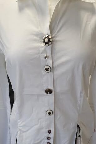 Bluse “ Bottega “ Größe 38 in Weiß 94% Baumwolle