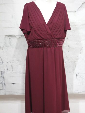 Kleid „Mariposa“ 44 in Bordeaux bestickt