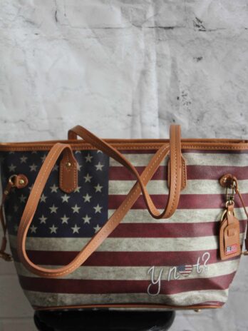 Tasche „YNOT“ Br. 42cm Hö. 26cm in Rot|Blau|Beige Stars&Stripes