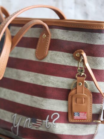 Tasche „YNOT“ Br. 42cm Hö. 26cm in Rot|Blau|Beige Stars&Stripes