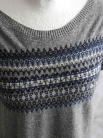 Strickkleid „Marc O`Polo“Größe 36 in Grau|Blau Norwegermuster