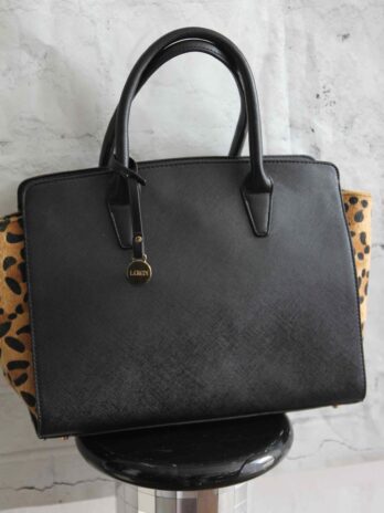 Tasche „L.Credi“ Br. 40cm Hö. 27cm in Schwarz|Animalprint