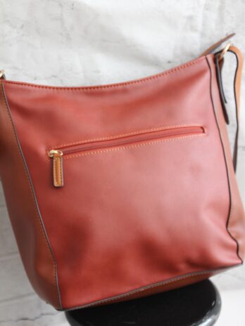 Tasche „Tom Tailor“ Br. 39cm Hö. 30cm in Cognac Kunstleder