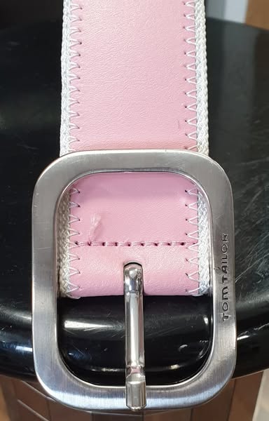 Gürtel " Tom Tailor " in Rosa/Leder Länge 75cm – Bild 2