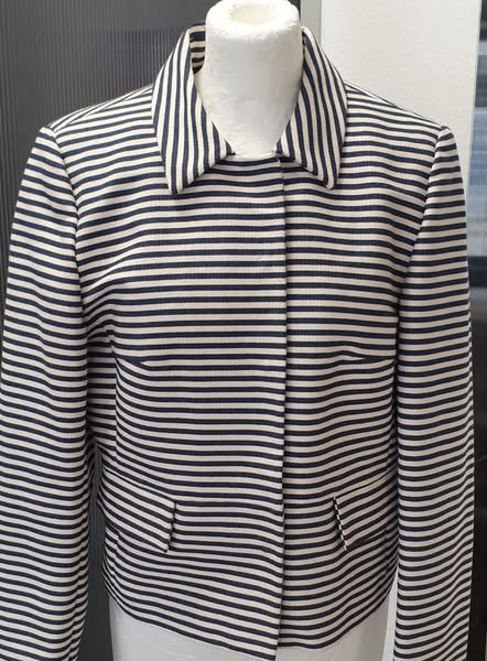 Blazer " Zero " Größe 38 in Blau/Weiß gestreift 85% Baumwolle 5% Viscose