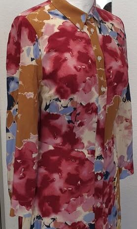 Kleid “ Soaked in Luxury “ Größe 36 in Weinrot/Camel/Hellblau/Beige floral gemustert NEU! 100% Viscose