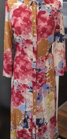 Kleid “ Soaked in Luxury “ Größe 36 in Weinrot/Camel/Hellblau/Beige floral gemustert NEU! 100% Viscose