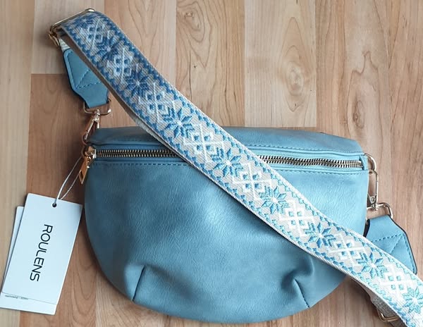 Tasche " Roulens " in Hellblau/Kunstleder NEU! Maße Breite ca 27cm Höhe ca 19cm