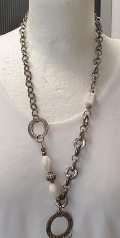 Kette “ Bijou Brigitte “ in Silber/Weiß