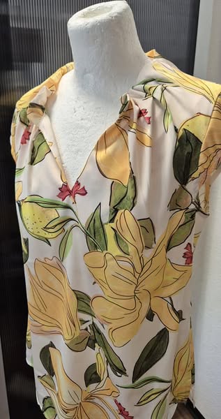 Bluse " Comma " Größe 36 in Grün/Gelb/Floral – Bild 2