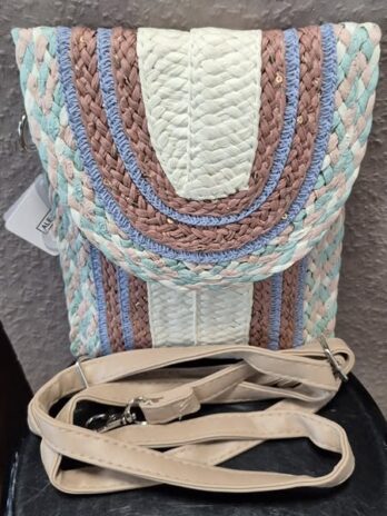 Bastsmartphontasche “ Ale-Hop “ in Beige/Blau gemustert NEU! Breite ca 17cm Höhe ca 22cm