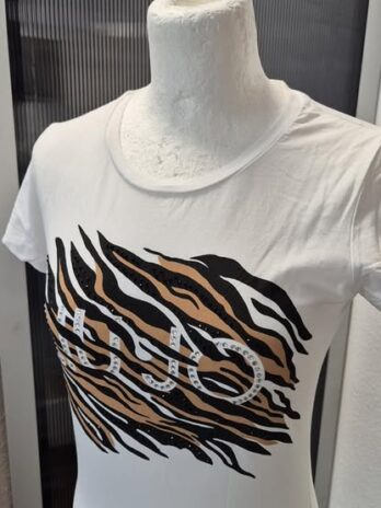 Shirt “ Liu-Jo “ Größe 36 in Offwhite/Braun/Schwarz gemustert Viscose