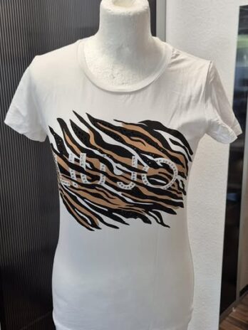Shirt “ Liu-Jo “ Größe 36 in Offwhite/Braun/Schwarz gemustert Viscose