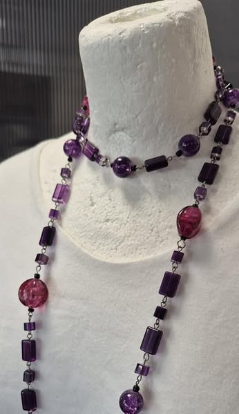 Kette " Bijou Brigitte " in Lila/Pink – Bild 2