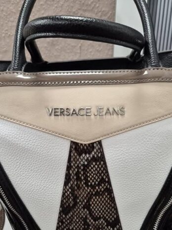 Tasche “ Versace Jeans “ in Weiß/Schwarz/Beige/Animalprint NEU! Breite ca 46cm Höhe ca 29cm