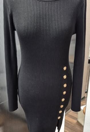 Rippstrickkleid “ Luc-Ce “ Größe S/M in Schwarz
