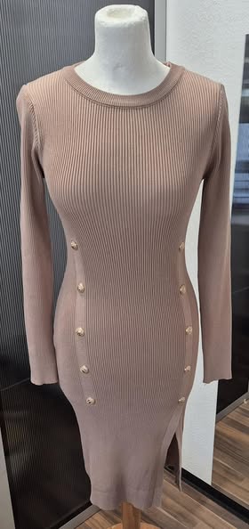 Rippstrickkleid " Luc-Ce " Größe S/M in Taupe