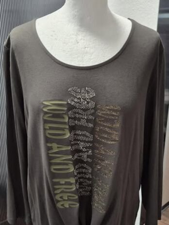 Shirt “ Jones “ Größe 38 in Oliv/Print 95% Viscose