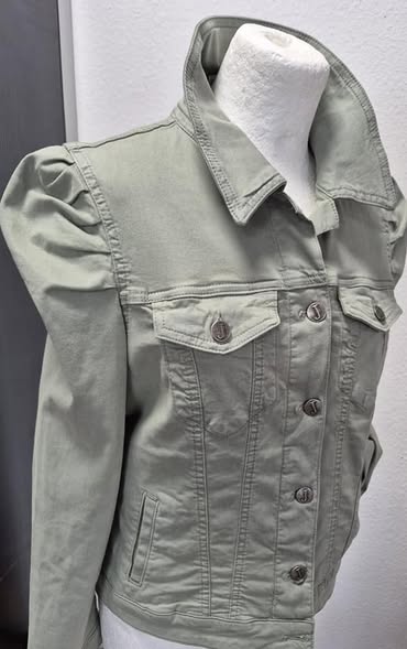 Jeansjacke " Jones " Größe 40 in Salbeigrün 58% Baumwolle 40% Lyocell – Bild 2