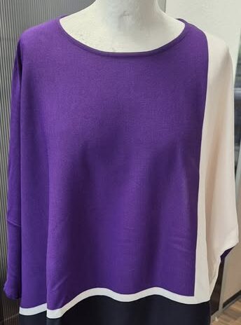 Pulli “ Someday “ Größe OS ( 38-40/42) in Lila/Offwhite/Dunkelblau